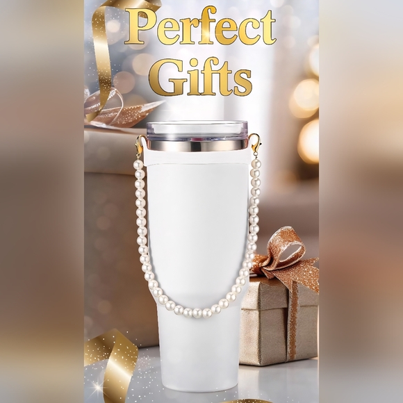 Silicone Water Bottle Handle Holder with Pearl Strap NEW - Picture 3 of 3